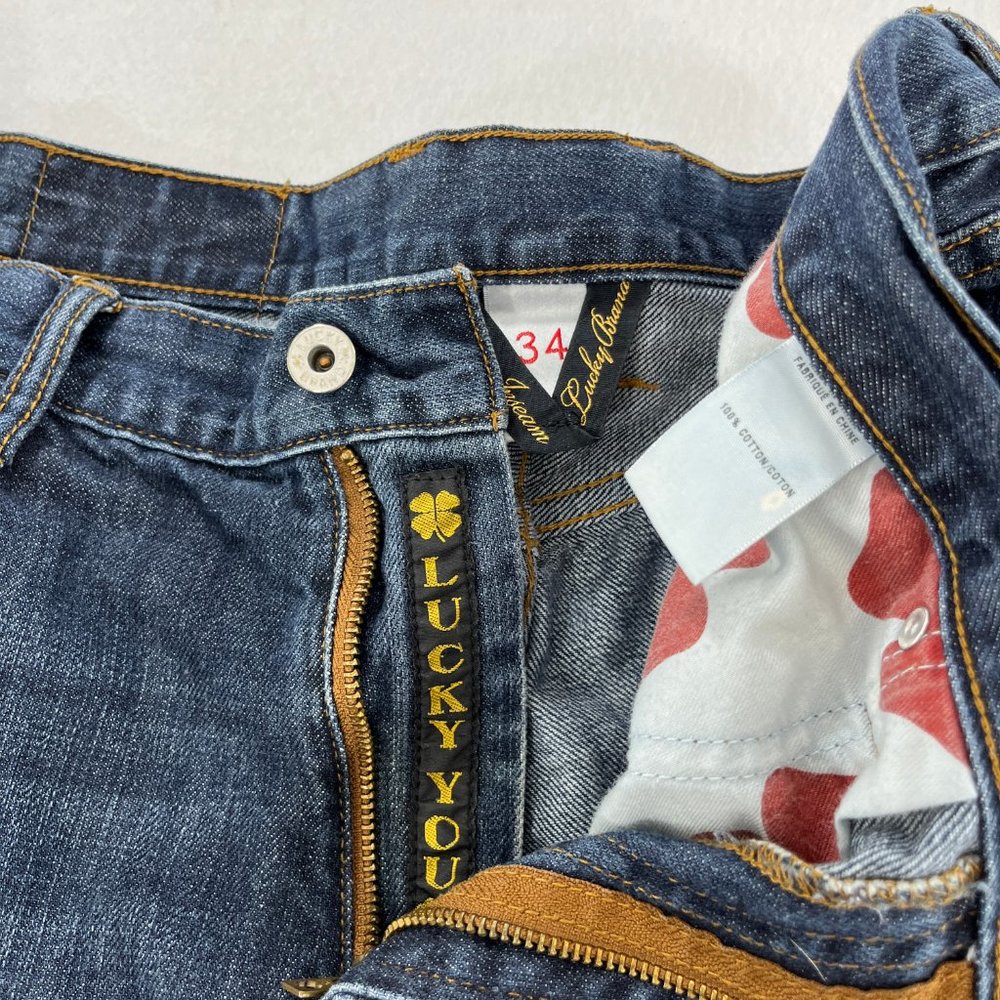 SOLD LUCKY BRAND Mens 33x28 181 Relaxed Straight Leg Jeans Size 34 28" Inseam - Picture 9 of 16